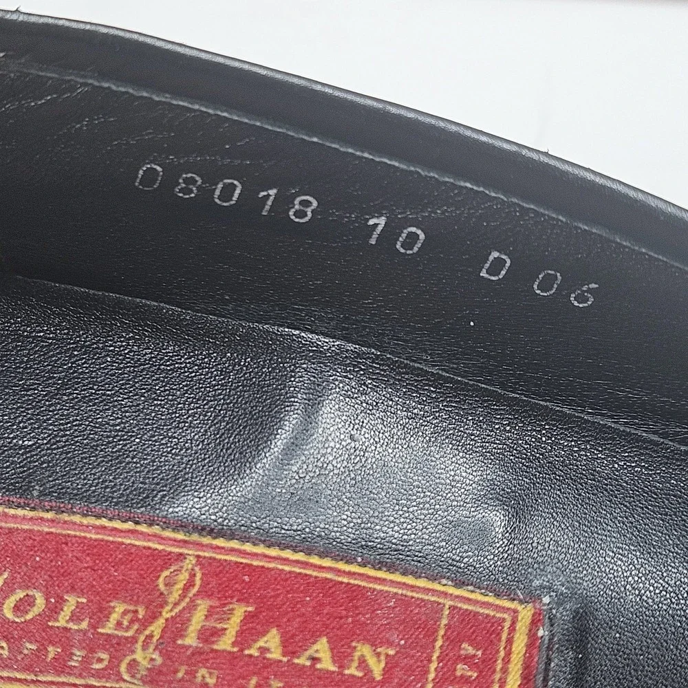 Vintage Cole Haan City Loafers Mens 10 Black Leather Dress Shoes Made In Italy